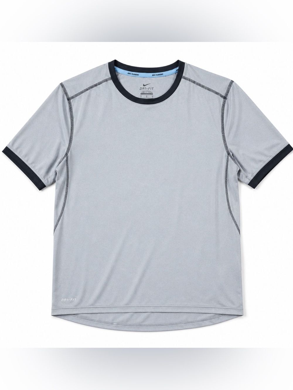 Nike Dri-FIT Running Shirt Mens L Gray Athletic Performance Tee